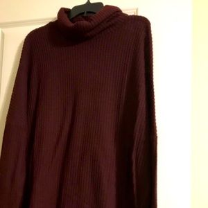 Burgandy high low sweater